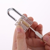 Professional Mini Transparent Visible Locksmith Training Trainer Cutaway Brass Padlock Lock Picking Practice Set Kit