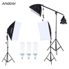 Professional Photography Photo Lighting Kit Set with 5500K 135W Daylight Studio Bulb Light Stand Square Cube Softbox Cantilever Bag
