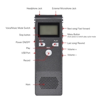 Professional Voice Audio Telephone Recorder Dictaphone 8GB MP3 Music Player Sound Active 384Kbps Supports Multi-language for Business Meeting Concert Lectures