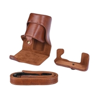 Protective Leather Camera Case Bag Coffee Digital Camera Leather Case for Fujifilm X-T20 X-T10
