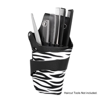 PU Leather Hair Scissor Holster Hairdressing Pouch Holder Bag for Hair Stylist with Rivet Clips Waist Shoulder Belt
