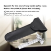PU Leather Razor Pouch Handle Straight Long Safety Razor Case Long Handle Double Edge Razor Holder