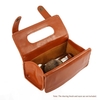 PU Leather Travel Toiletry Bag Shaving Wash Case Organizer Bag Dark Brown For Protect Shaver Shaving Gift Container