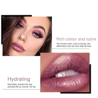 Pudaier Liquid Lip Gloss Non-stick on Cup Lipstick 18 Colors Lip Glitter Diamond Waterproof Lip Tint Makeup