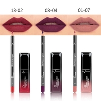 Pudaier Matte Lipstick Sets Long Last Lipstick + Lips Pencil Waterproof Lip Liner Lip Gloss Lip Beauty Maker