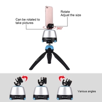 PULUZ Electronic 360-Degree Rotable Pan-Tilt Panoramic Head + Tripod Mount + Clamp with Remote Controller Cloud Deck for Smartphone GoPro DSLR Camera
