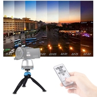PULUZ Pocket Mini Tripod Mount with 360-Degree Rotable Ball Head & Phone Clamp for Smartphone GoPro DSLR Camera