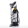 Puppy Wine Rack with Microphone Iron Animal Figurine Creative Wine Rack Practical Ornament Craft Gift