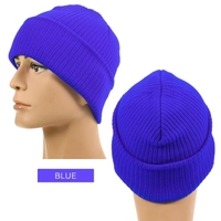 Pure Color Striped Warm Knitting Wool Beanie Outdoor Riding Unisex Knitted Hat