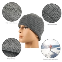 Pure Color Striped Warm Knitting Wool Beanie Outdoor Riding Unisex Knitted Hat