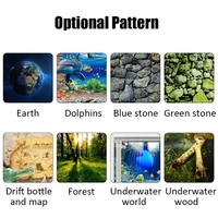 PVC Waterproof Single Side Ocean Natural Landscape Fish Bowl Sticker Aquarium Background Poster Wall Picture
