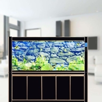 PVC Waterproof Single Side Ocean Natural Landscape Fish Bowl Sticker Aquarium Background Poster Wall Picture