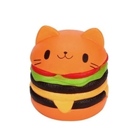 Soft Cute Cat Hamburg Antistress Squishy Slow Rising Toy Artificial Simulation Relieves Stress Toys for Children Adult Anxiety Attention Pink