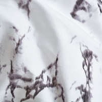 Soft Polyester Brushed Microfiber Duvet Set with Zipper Closure Marble Printed Pattern Duvet Cover + 2pcs Pillowcases--Twin Size