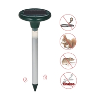 Solar Powered Ultrasonic Snakes Rodents Repeller with LED Light Outdoor Moles Voles Repellent Reptiles Repelling