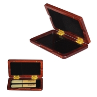 Solid Wood Reed Case Wooden Holder Box for Tenor/ Alto/ Soprano Saxophone Clarinet Reeds,  2pcs Capacity