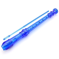Soprano Recorder ABS 8 Holes Transparent with Cleaning Stick Fingering Chart Introduction for Children Beginners