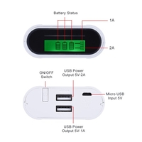 Soshine E5 Portable Intelligent LCD Display 3 Slots 18650 Battery External Charger Box Case Backup Power Pack w/ Dual USB Port
