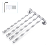 Space-saving Wall-Mounted Stainless Steel Swivel Bar Towel Rack Multifunctional Bath Towel Holder Bathroom Towel Rack Towel Bar