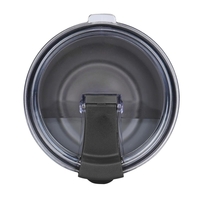 Splash Spill Proof Lid for 20 30 oz Water Resistant Lid With Slider Closure Tumbler Cup Straw Friendly Travel Lid (Black 20OZ)