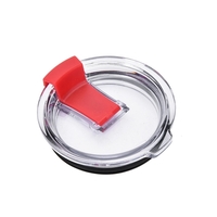 Splash Spill Proof Lid for 20 30 oz Water Resistant Lid With Slider Closure Tumbler Cup Straw Friendly Travel Lid (Black 20OZ)