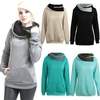 Spring Autumn Winter Women Casual Solid Hoodie Hooded Sweatshirt Pocket Long Sleeve Pullover Top
