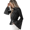 Spring Autumn Women Tops Lace Blouse Long Flare Sleeve Semi-sheer Slim Body Floral Elegant Plus Size Shirt Black/White