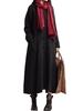 Spring Autumn Women Vintage Dress Hooded Long Sleeve Casual Loose Solid Cotton Dress Burgundy / Dark Blue / Black
