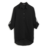 Spring Women Blouse Chiffon Shirt Long Sleeve Turn-down Collar Asymmetric Casual Loose Top Black/Green/White