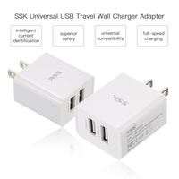 SSK USB Charger 5V2.4A Ultra Fast Universal Travel Wall Charger Adapter US Plug for iPhone iPad Smart Phone Laptop Tablet SDC020