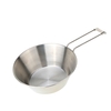 Stainless Steel Bowl with Foldable Handle Camping Tableware Portable Cookware Bowl