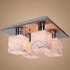Stainless Steel Ceiling Chandelier Lighting Lamp with 4 Lights in Cube Shape 110-120V