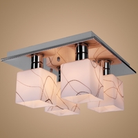 Stainless Steel Ceiling Chandelier Lighting Lamp with 4 Lights in Cube Shape 110-120V