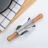 Stainless Steel Croissant Bread Dough Cutter with Wooden Handle Croissant Maker Bread Tool Multi-functional Kitchen Bakery Gadget Triangle Rolling Cutter