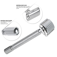 Stainless Steel Double Edge Safety Razor with Stainless Steel 20pcs Blades Traditional Men