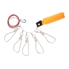 Stainless Steel Fishing Stringer Fish Lock 5 Snaps Lanyard Rope Cord with Float Fishing Tackle Tool Accessories