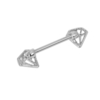 Stainless Steel Nipple Ring Bar Barbell Shield Diamond Style Body Piercing Jewelry for Men & Women