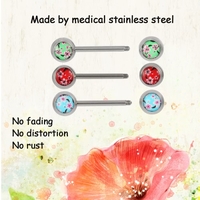 Stainless Steel Nipple Ring Bar Shield Straight Barbell Body Piercing Jewelry for Men & Women Three Optional Colors Green