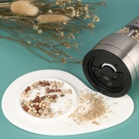 Stainless Steel Portable Electric Pepper Grinder Acrylic Muller Mill Kitchen Seasoning Grinding Tool