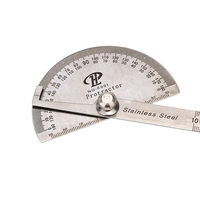 Stainless Steel Protractor Round Head Rotary Goniometer Angle Ruler Professional Measuring Tool
