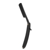 Stainless Steel Razor Straight Edge Shaving Razor Wooden Handle Folding Barber Shaving Knife Hair Eyebrow Beard Shaver Shaving Tool Black