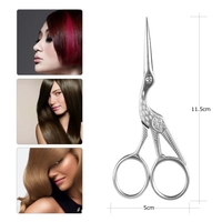 Stainless Steel Stork Scissor Makeup Sewing Scissor DIY Sharp Tip Scissor Crafting Tool Small Shear Silver
