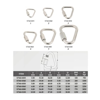 Stainless Steel Triangle Quick Link Locking Carabiner Hanging Hook Buckle for Outdoor Camping Hiking