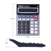 Standard Function Desktop Electronic Calculator 12 Digits Large Display Solar and Battery Dual Power Supply Metal Panel for School Home Office Business