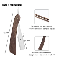 Straight Edge Barber Shaving Razor Stainless Steel Folding Straight Razor Wooden Handle Single Edge Shaving Tool Barber Tool Without Blade