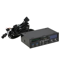 STW Multi-Function USB 3.0 Hub eSATA Port Internal Card Reader Fan Speed Controller with CPU System Temperature Liquid Crystal Display for XD CF SD and Other Memory Cards Fits 5.25" Bay