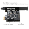 STW PCI-E to USB 3.0 2-Port PCI Express Card Mini PCI-E USB 3.0 Hub Controller Adapter with Internal USB 3.0 19-Pin Connector and 5V 4 Pin Male Power Dual Port Connector
