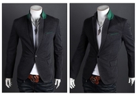 Stylish Men Suit Sexy Slim Fit One Button Casual Business Blazer Coat Jacket Grey