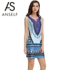 Summer Bohemian Geometric Print Round Neck Sleeveless Women