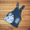 Summer Cute Baby Girls Kids Toddler Denim Overall Dress Cat Pattern Princess Dress Skirt Blue